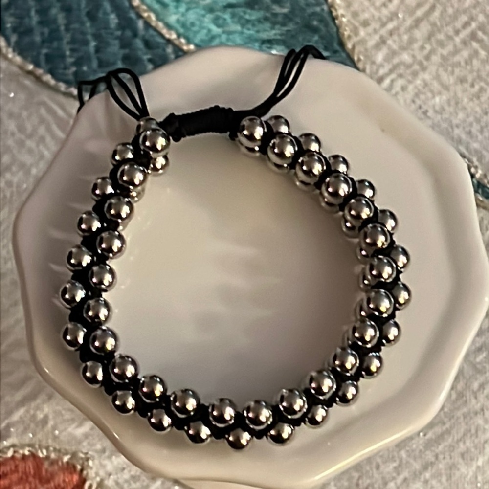 Black Bead Bracelet